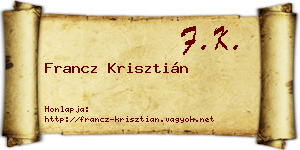 Francz Krisztián névjegykártya